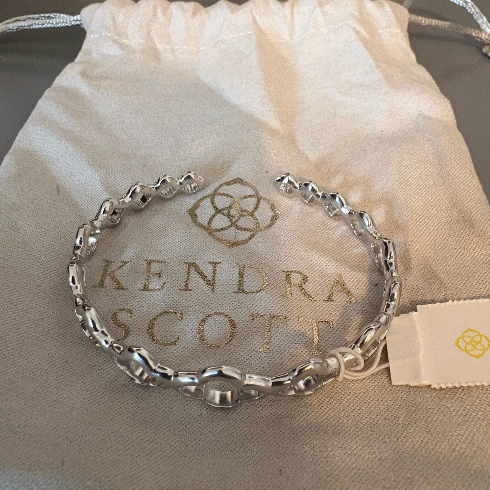 Kendra Scott Rhodium Abby Link Cuff Bracelet - Silver Tone